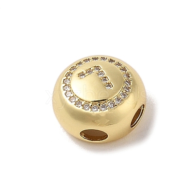 Rack Plating Brass & Cubic Zirconia Pendants KK-Z047-07G-L-RS-1