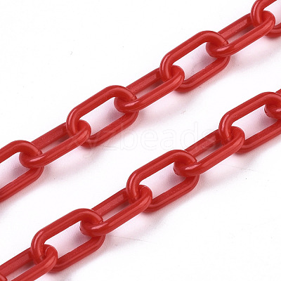 Handmade Opaque Acrylic Paperclip Chains X-KY-S166-002E-1