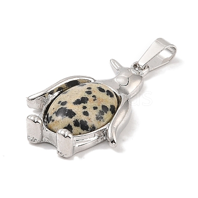 Natural Dalmatian Jasper Pendants G-A224-02P-02-1