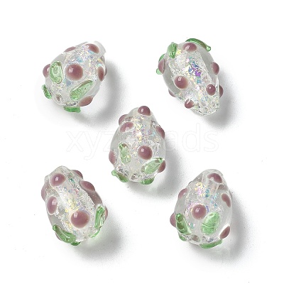 Handmade Foil Lampwork Bumpy Beads Strands FOIL-Z001-05B-1