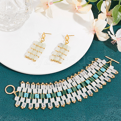 1 Strand Square Natural Quartz Crystal Rock Crystal Beads Strands G-NB0005-55-1