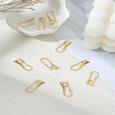 10Pcs Brass Earring Hooks KK-LP0004-02-1