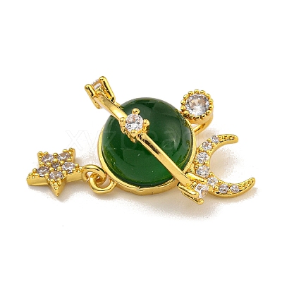 Brass Micro Pave Cubic Zirconia Pendants KK-U035-31G-1