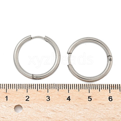 Tarnish Resistant 304 Stainless Steel Huggie Hoop Earrings EJEW-F111B-23mm-P-1