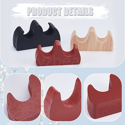 3Pcs 3 Colors Wooden Chinese Calligraphy Brush Holder AJEW-GF0007-77-1