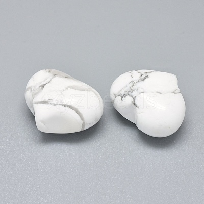 Natural Howlite Heart Palm Stone X-G-F637-11J-1