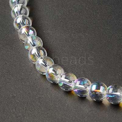 Transparent Electroplate Glass Beads Strands EGLA-I015-01B-1
