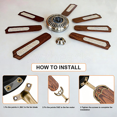 10Pcs Alloy Ceiling Fan Arm Replacement Support Rods FIND-DL0001-10-1