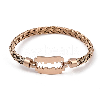Adjustable Vacuum Plating PVD Vacuum Plating 304 Stainless Steel Bangles BJEW-F476-01RG-1