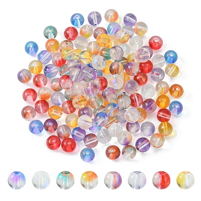 120Pcs 8 Colors Glass Beads GLAA-FS0001-42-1