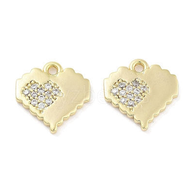 Brass Micro Pave Clear Cubic Zirconia Pendants ZIRC-P120-09G-1