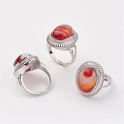 Natural & Synthetic Mixed Stone Finger Rings RJEW-P122-M-1