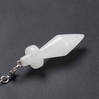 Natural Quartz Crystal Pointed Dowsing Pendulums AJEW-B020-05P-08-1