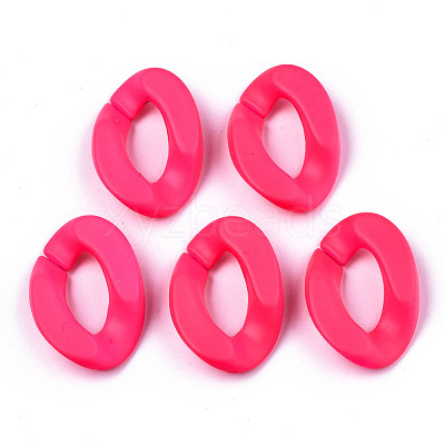 Opaque Spray Painted Acrylic Linking Rings X-OACR-R249-03B-1