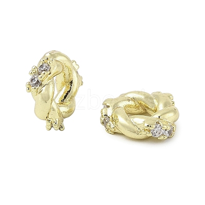 Brass Micro Pave Cubic Zirconia Beads KK-K297-49G-1