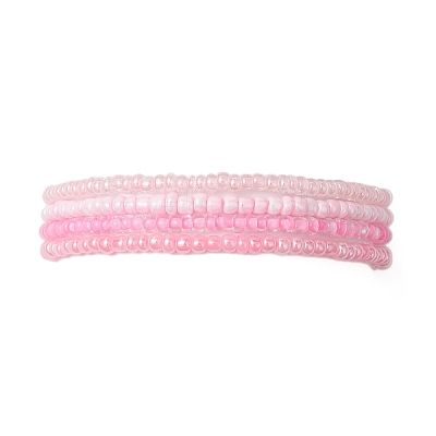 4Pcs Rondelle Glass Seed Beaded Stretch Bracelet Sets BJEW-JB10420-1