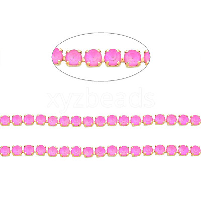 Brass Rhinestone Strass Chains CHC-N017-003A-C06-1
