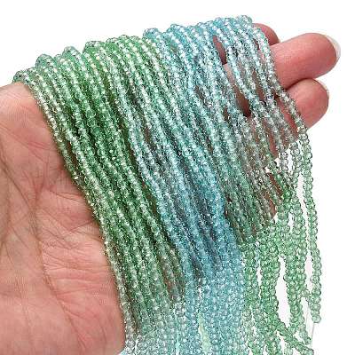 Transparent Painted Glass Beads Strands X1-DGLA-A034-T2mm-A16-1