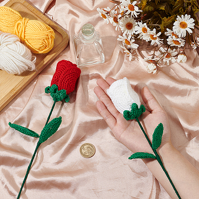Flower Cotton with Iron Knitted Costume Ornament Accessories DIY-WH0570-09A-1