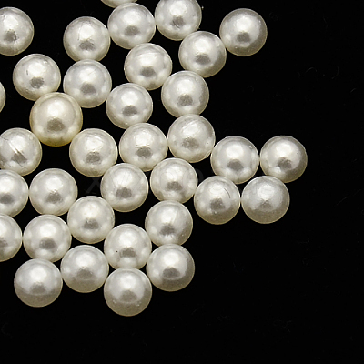 No Hole ABS Plastic Imitation Pearl Round Beads MACR-F033-10mm-24-1