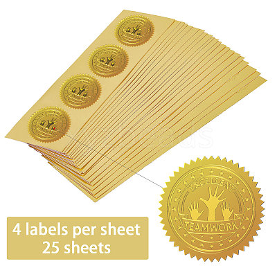 Self Adhesive Gold Foil Embossed Stickers DIY-WH0211-377-1