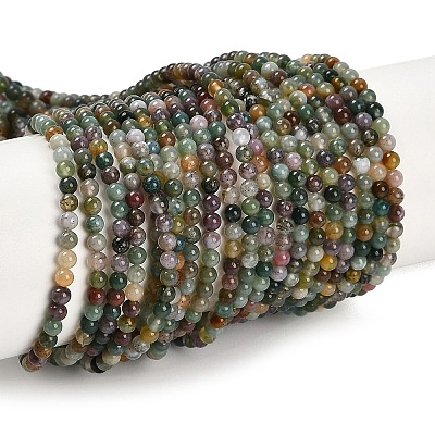 Natural Indian Agate Bead Strands X-G-A130-3mm-K12-1