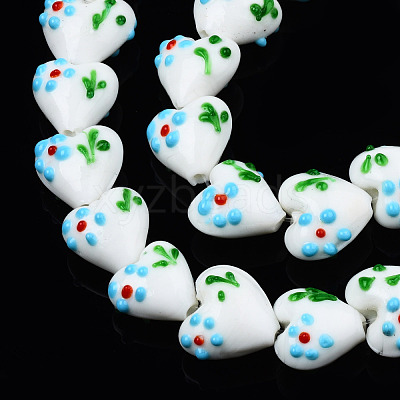 Handmade Bumpy Lampwork Beads Strands LAMP-N029-011F-1