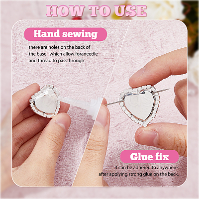 24Pcs 12 Styles Pink Series Heart Sew On Glass Rhinestones DIY-FH0005-84-1