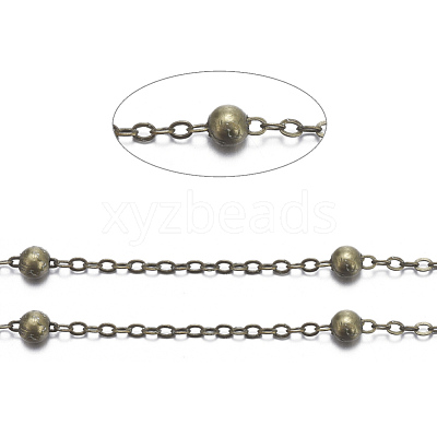 Brass Flat Oval Cable Chains CHC018Y-AB-1