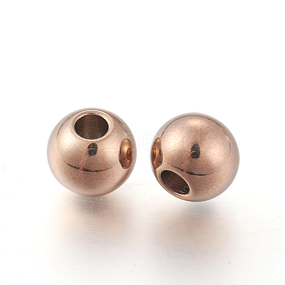 Ion Plating(IP) Round 304 Stainless Steel Beads STAS-G130-6mm-63RG-1