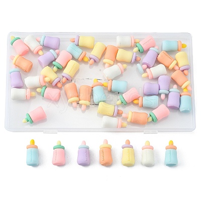 48Pcs 6 Colors Opaque Resin Cabochons CRES-AR0001-09-1