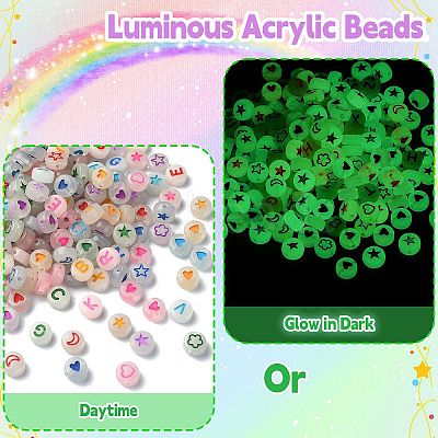Luminous Acrylic Beads MACR-YW0002-96-1
