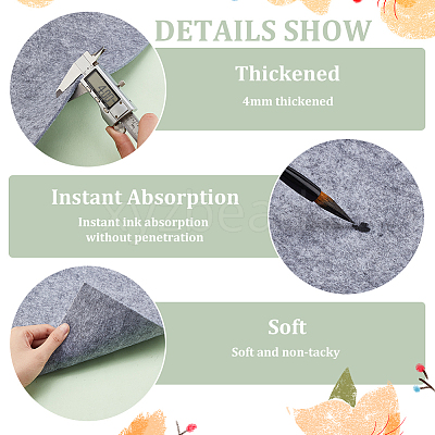 Felt Desk Pad Mat for Painting and Calligraphy AJEW-WH0504-97A-1