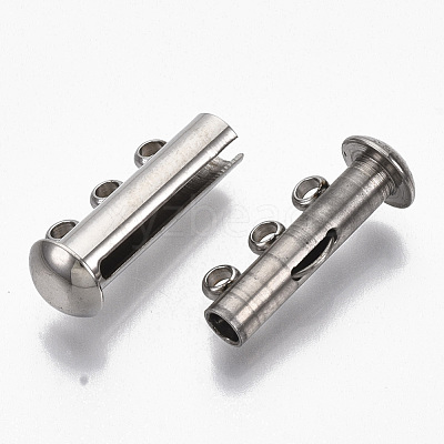 Tarnish Resistant 304 Stainless Steel Slide Lock Clasps STAS-S079-158P-1
