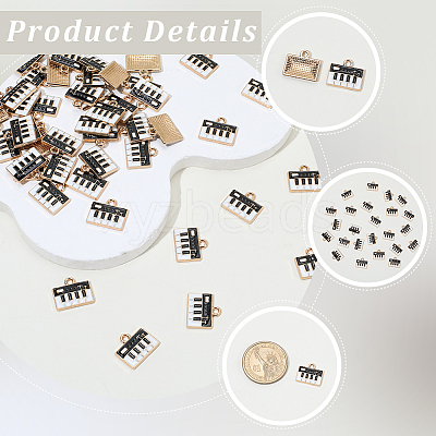 60Pcs Alloy Enamel Piano Charms FIND-SC0021-63-1