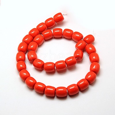 Imitation Amber Resin Drum Beads Strands for Buddhist Jewelry Making RESI-A009D-12mm-1
