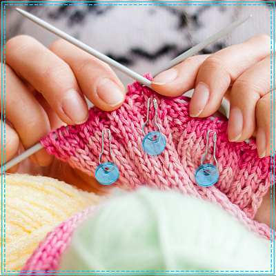 Acrylic & Iron Locking Stitch Marker FIND-BC0013-50-1