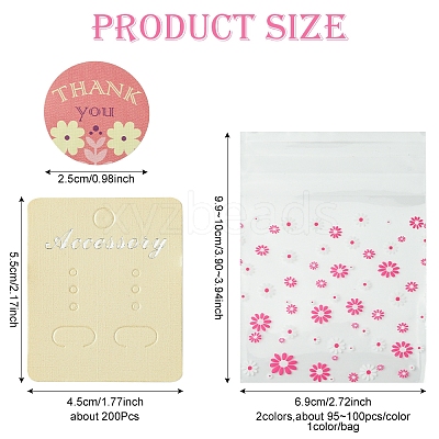 200Pcs Earring Displays Cards CDIS-FS0001-16-1