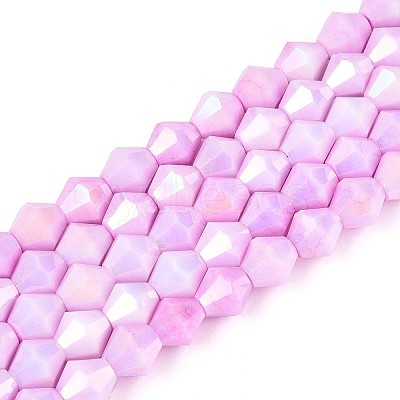 Anti-Tarnish Electroplate Glass Beads Strands GLAA-T025-8mm-13I-1