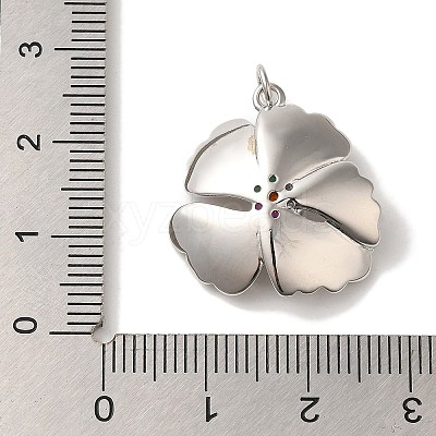 Rack Plating Brass Micro Pave Cubic Zirconia Pendants KK-U027-21P-1