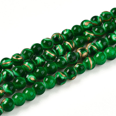 Baking Paint Glass Beads Strands DGLA-N010-4mm-04-1