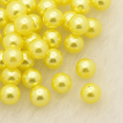 No Hole ABS Plastic Imitation Pearl Round Beads MACR-F033-4mm-23-1