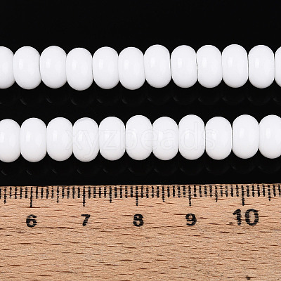 Opaque Spray Painted Glass Beads GLAA-ZX008-8mm-18G-1