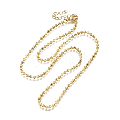 2.5MM Brass Ball Chain Necklaces NJEW-M108-04G-1