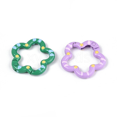 Spray Painted Alloy Spring Gate Rings PALLOY-T090-74-1