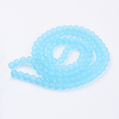 Baking Paint Transparent Glass Bead Strands GLAA-S031-8mm-21-1