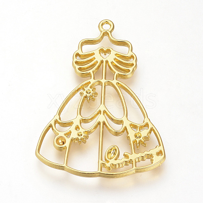 Alloy Open Back Bezel Pendants PALLOY-R098-59G-1