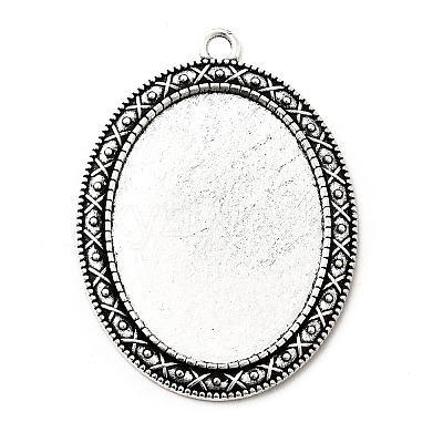 Tibetan Style Zinc Alloy Pendant Cabochon Settings LS-TIBEP-M004-06AS-RS-1