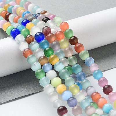 Round Cat Eye Beads Strands CE-R009-02-6mm-1