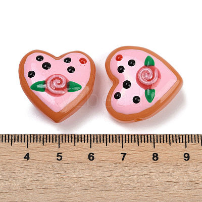 Handmade Heart Lampwork Beads Strands LAMP-P069-04B-07-1